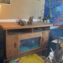 Oak Cabinet With Built In Fish Tank
