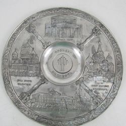 Rosneft Russian Oil Historical Landmarks Embossed Pewter Plate-Kremlin
