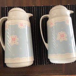 Vintage Crown Corning Thermique 1qt Insulated Thermal Coffee Tea Caraf