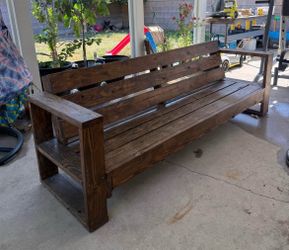 Custom Rustic Handmade Wooden Patio Bench