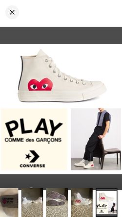 Comme Des Garçons Big (Hidden) Heart Chuck 70 Hi x Converse - White (5.5)