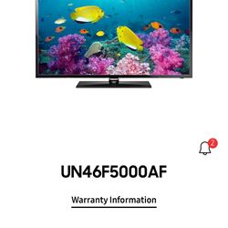 Samsung 46” LED TV UN46F5000AF