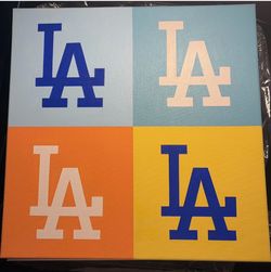 LA Dodgers Painting Wall Art 14x14x1
