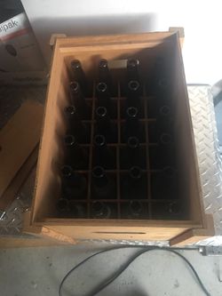 Beer bottles in a wooden crate