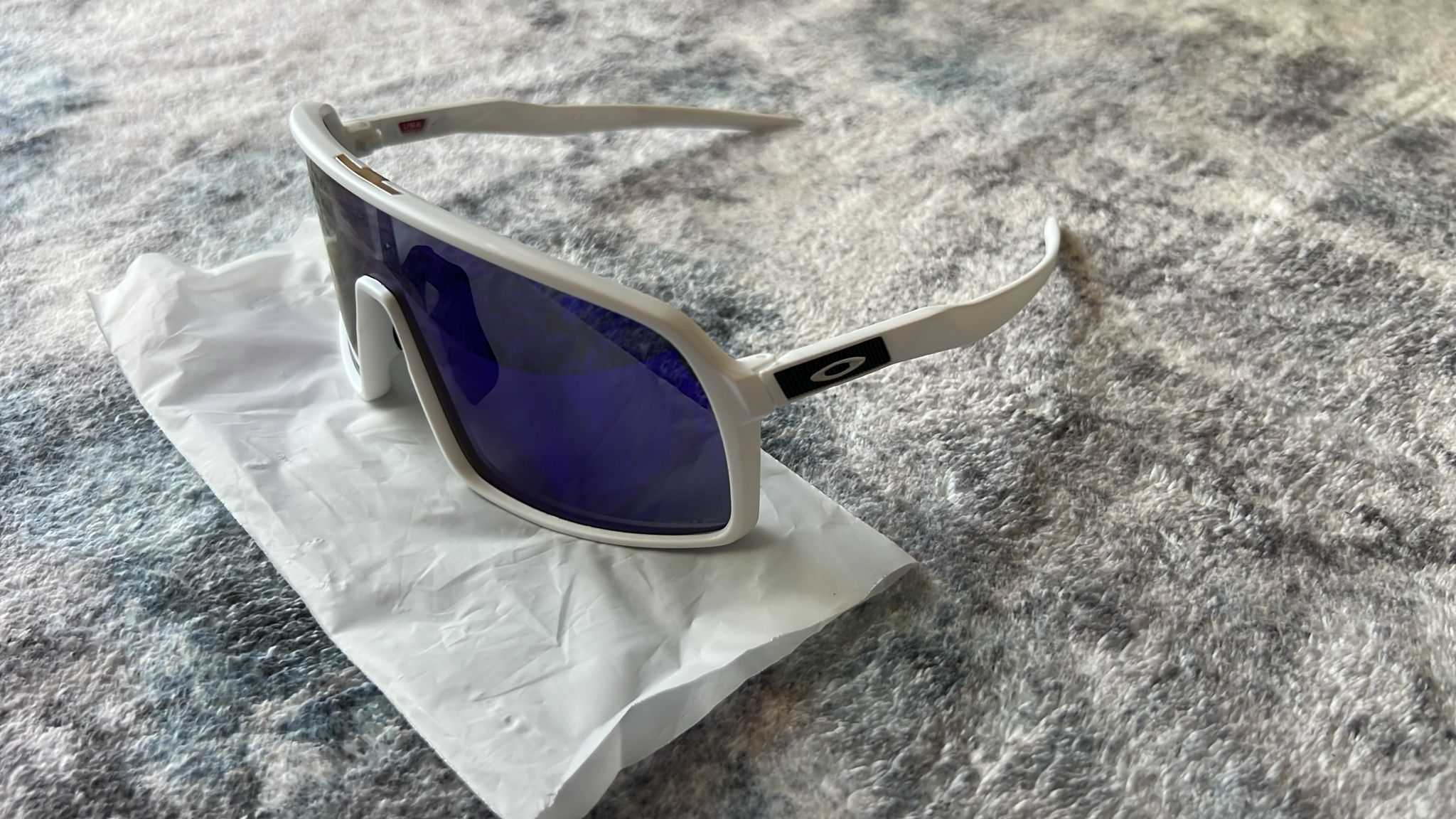 Oakley SUTRO Black White POLARIZED Galaxy Purple Iridium lens Sunglass 9406