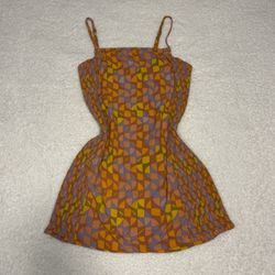 RVCA Women United Orange Geometric Mini Dress 