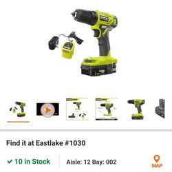Ryobi 18V 3/8"Drill/Driver Kit