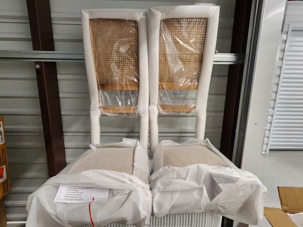 Set of 2 Modern Upholstered Dining Chairs – Brand New