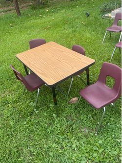 Heavy Duty Kids Activity Table & Matching Virco Chairs Set – Daycare / Homeschool