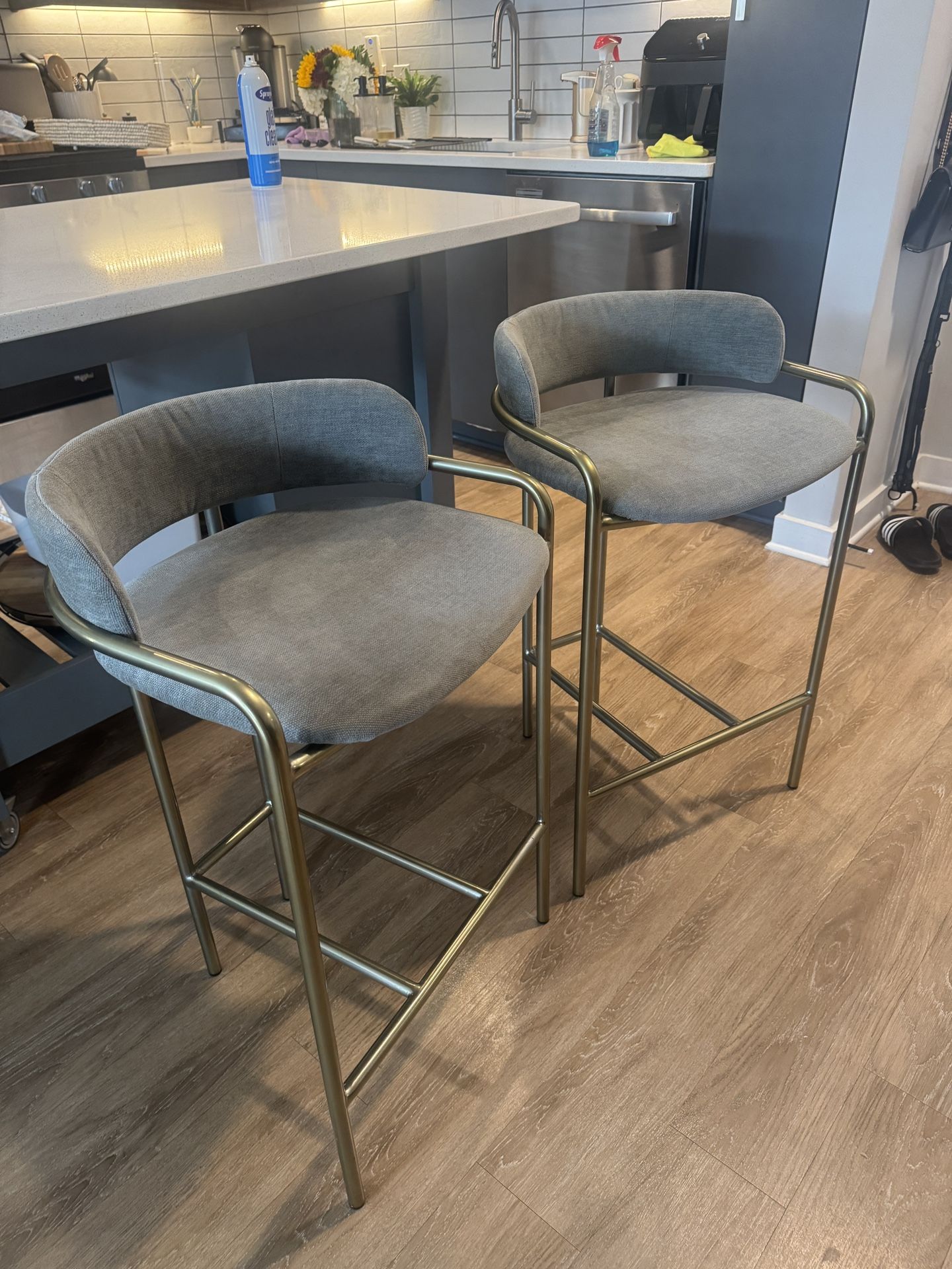 Pair of West Elm Lenox Bar Stools – Perfect Condition