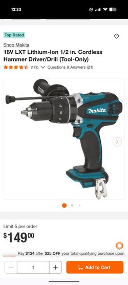 18V LXT Lithium-Ion 1/2 in. Cordless Hammer Driver/Drill (Tool-Only)