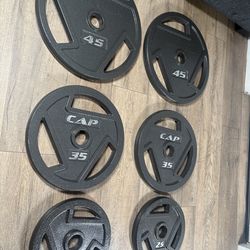 BRAND NEW Full Set Of Cast Iron CAP Weight Plates  from 2.5s to 45s [Total: 245 lbs]
