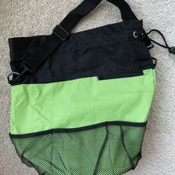 New! Gym Outdoor Bag Tote - Cylindrical Mesh Base Outdoor Mesh Pocket