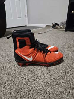 Nike Force Savage Pro TD Mens 12 Orange Black Football Cleats High Top
