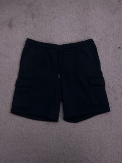 Black Cargo Sweat Shorts