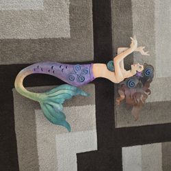 18 Inch Tall Metal Mermaid Wall Art 