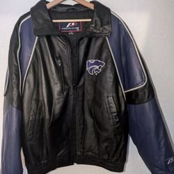 K-state Wildcats Varsity Leather Jacket Size Large