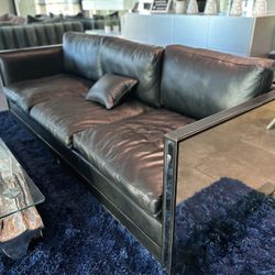 Sonder Maison 55 Fleet Sofa - Genuine Leather Mirrored Couch