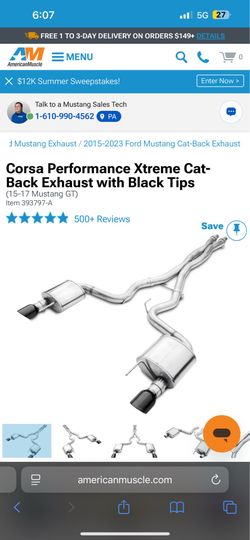 2015-2017 Used Catback Corsa Extreme Exhaust