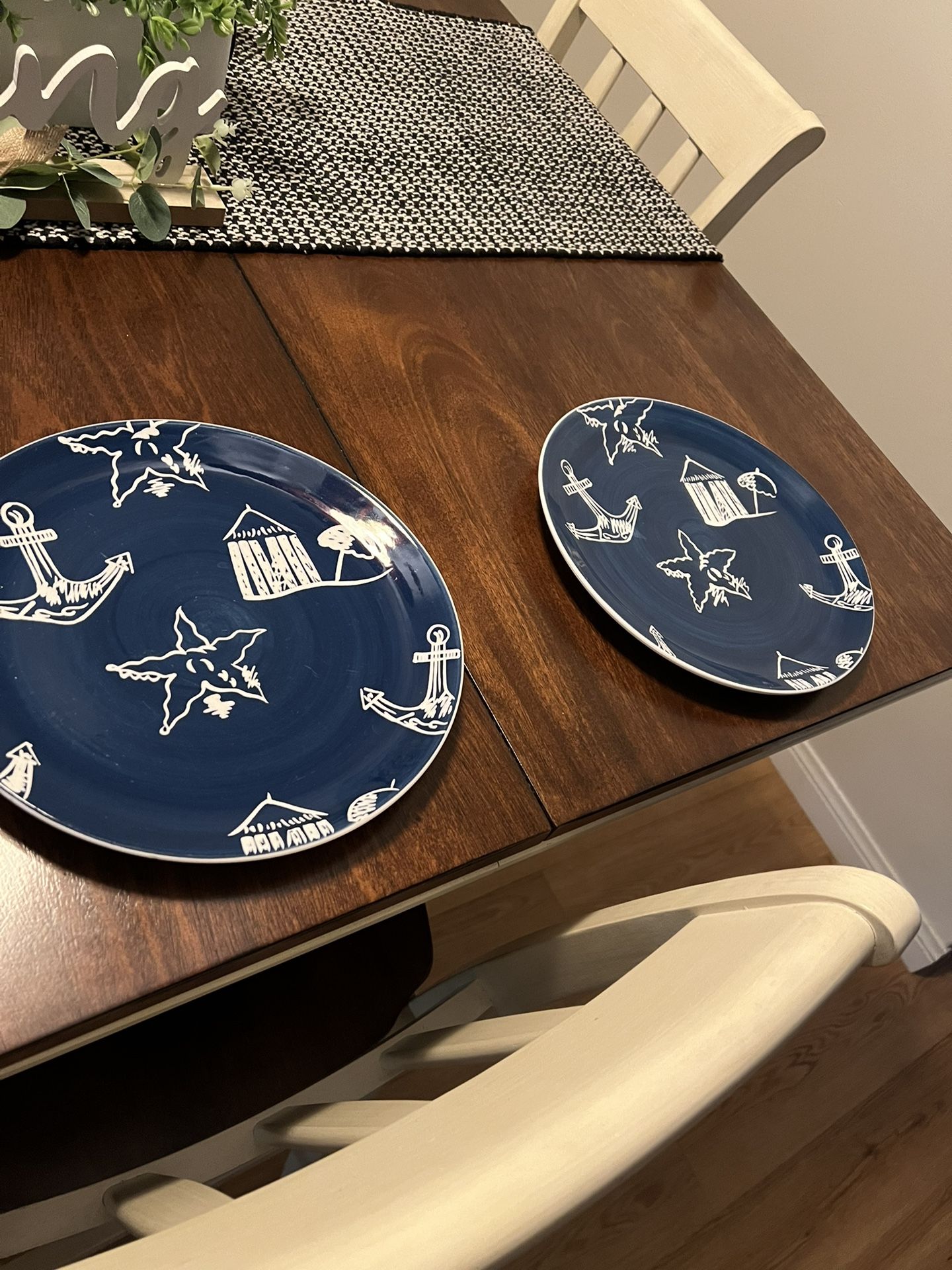 Hand Painted Set Of 8 Dinner Dishes Hand Painted For Starbucks Coffee Company 11 Inch Dish Collectibles & Art