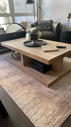 Pottery Barn: Large Wood Coffee Table with Lower Shelf