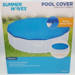Summer Waves Adjustable Pool Cover For 10 - 15ft Pools 