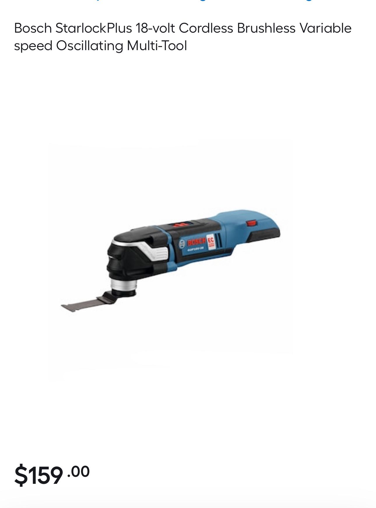 Bosch StarlockPlus 18-volt Cordless Brushless Variable speed Oscillating Multi-Tool