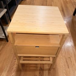 Wood Side End Table - Light Wood - 26” Tall