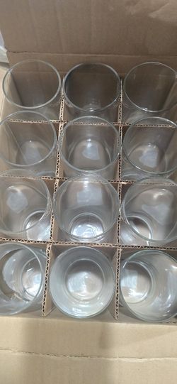12 Piece Clear Glass Cylinder Vases