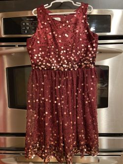 Chasing Fireflies Burgundy Maroon Red Sequin Christmas Holiday Party Dress - Size 8