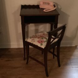 Antique Telephone Table Or Desk 
