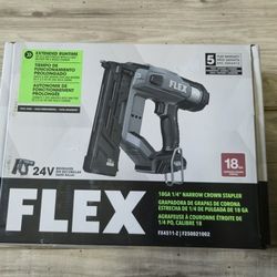FLEX 18 -Gauge 1/4-in Narrow crown Finish Stapler (TOOL ONLY) #7854