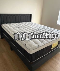 New Queen bed frame with mattress