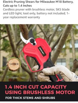 Brand New In Box Brushless Electric Pruning Shears for Milwaukee M18 Battery