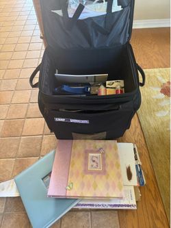 Complete Scrapbooking Kit with Rolling Craft Tote – Tons of Supplies!