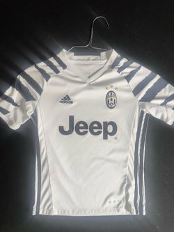 Adidas Kids Juventus White and Black Jersey with Jeep Logo
