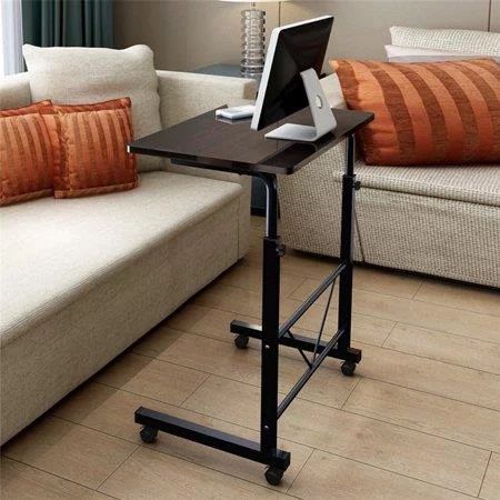Ktaxon Side Table Rolling Computer Desk Stand Coffee Sofa End Cart Laptop,Black Black - 24"