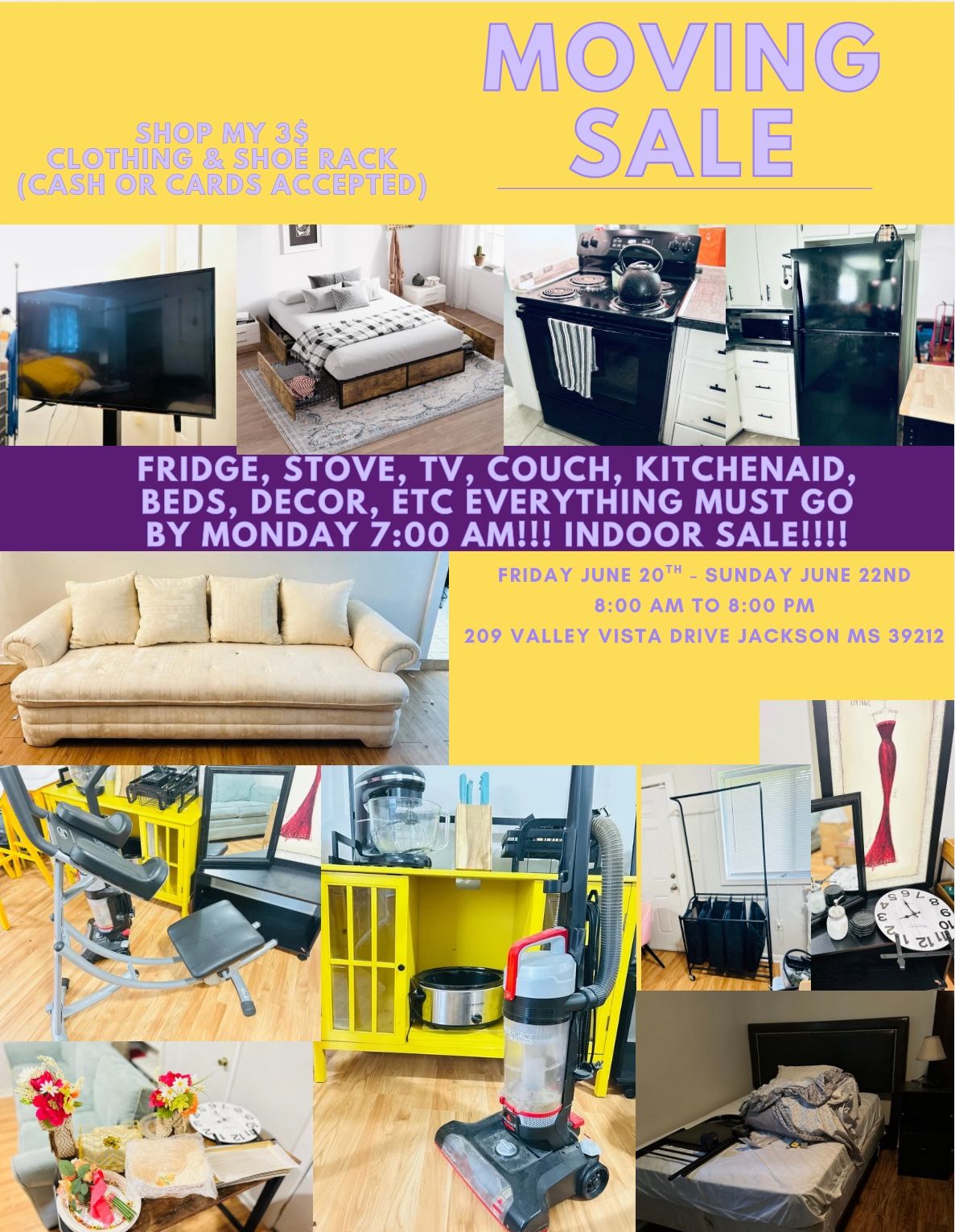 MOVING DAY SALE