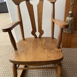 Antique Solid Wood Beautiful Child’s Rocking Chair