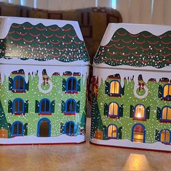 Christmas Village House Candle Holders