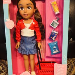 New Isabella Rolling Cart 2 With Shopping Supplies Items Collection Doll