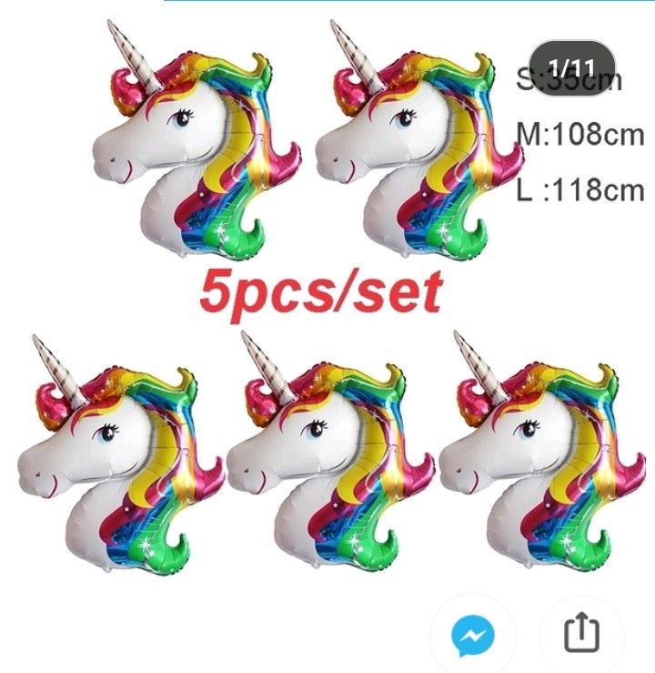 5 piece unicorn Balloons