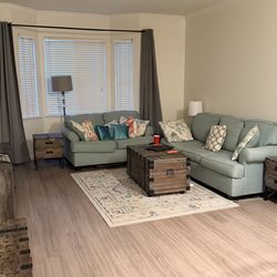 Ashley furniture pullout couch/Sleeper sofa and loveseat- Light Blue