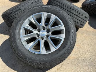 4x 20" Chevy Tahoe Silverado OEM 5919 wheels rims GMC Yukon tires BRIDGESTONE 275/60/20 80%