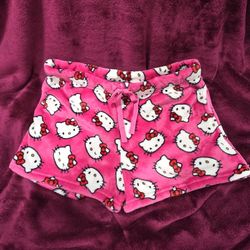 Hello Kitty Fuzzy Shorts Size Large New