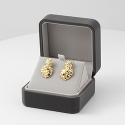 10K Yellow Gold Nugget Stud Earrings