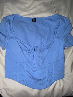 Blue crop top