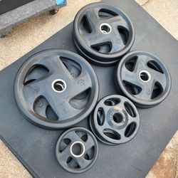 240lbs Rubber Coated Olympic Weight Plates Set