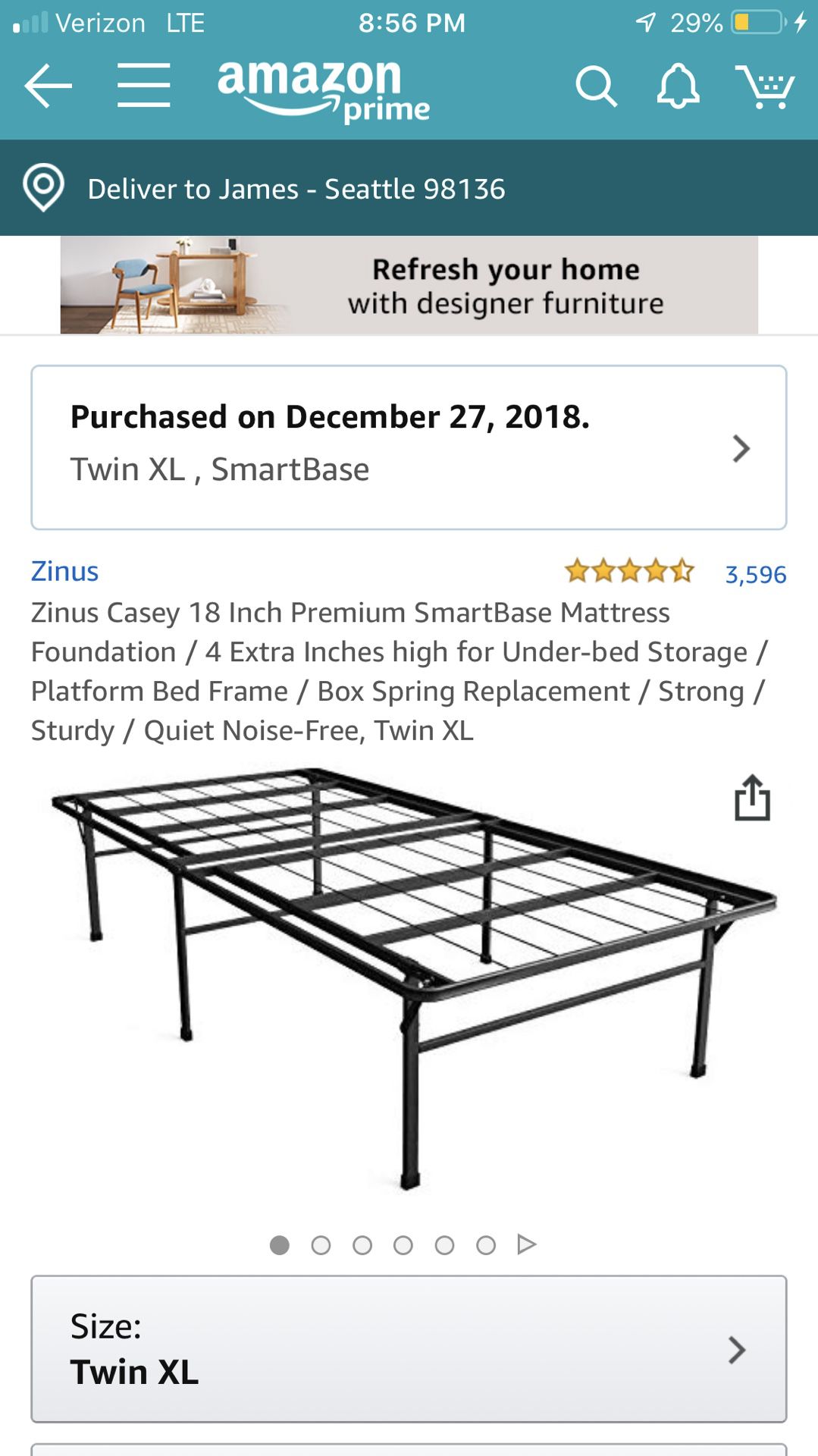 Zinus Twin XL Bed Frame