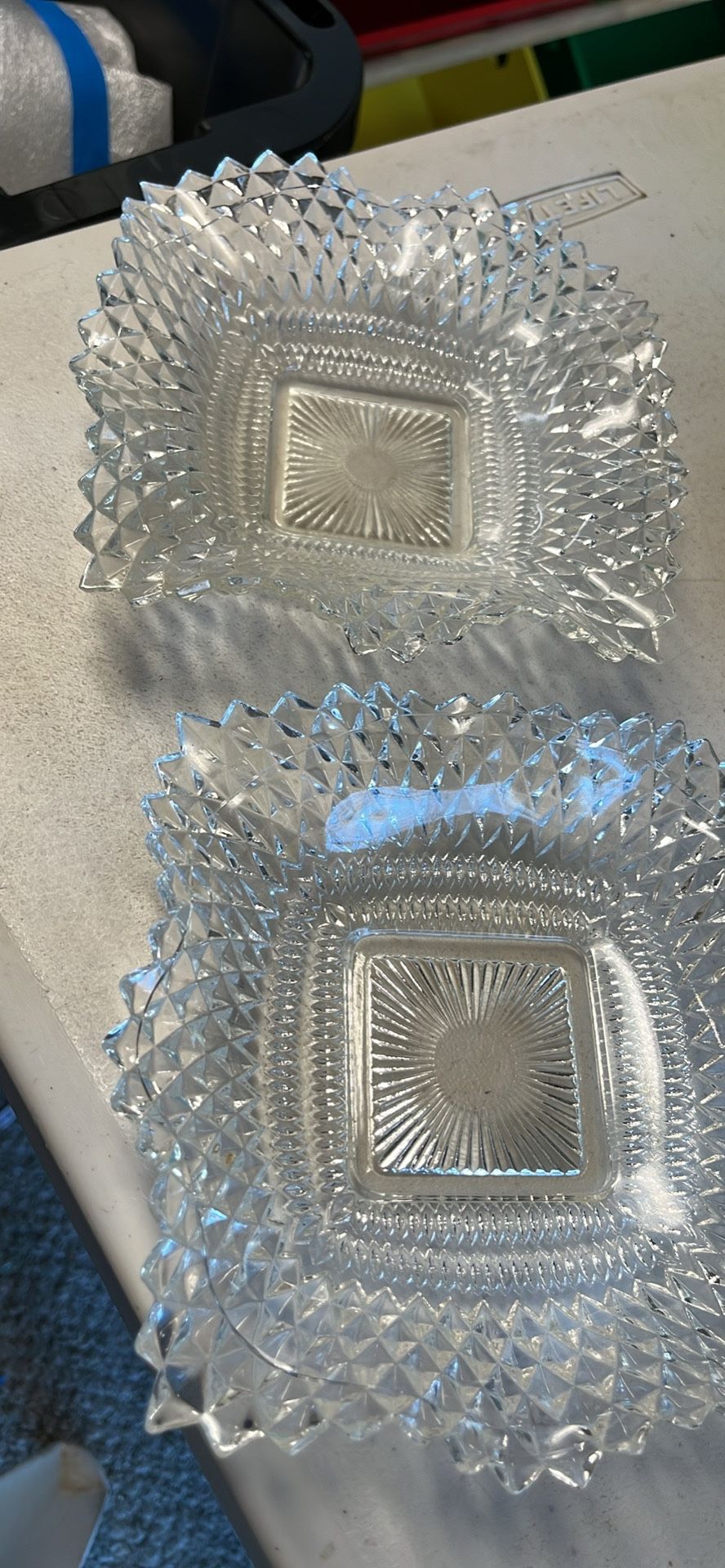 Antique Glass Ruffled Dish